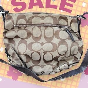 Coach Tan and Brown Shoulder Bag